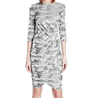 French Connection FC Jeans Women's Grey Jacquard Wrap Dress