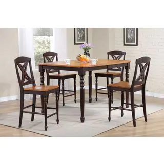 Iconic Furniture Company 5-Piece Whiskey Mocha Rectangle Butterfly Back Counter Set