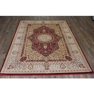 Burgundy Isfahan Persian Area Rug (5'3 x 7'5)