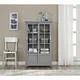 Ameriwood Home Aaron Lane Soft Grey Bookcase with Sliding Glass Doors - Thumbnail 1