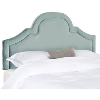Safavieh Kerstin Wedgwood Blue Cotton Upholstered Arched Headboard (King)