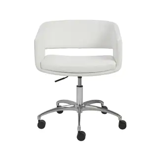 Amelia White/ Chrome Office Chair