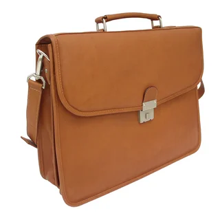 Piel Leather Four Step-Down Portfolio Briefcase