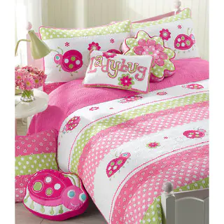Pink Ladybug 3-piece Quilt Set