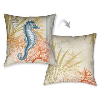 Laural Home Seahorse Decorative Throw Pillow (18 inches x 18 inches)