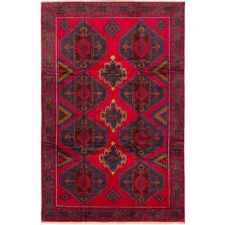 ecarpetgallery Finest Rizbaft Red Wool Rug (7'5 x 11'3)