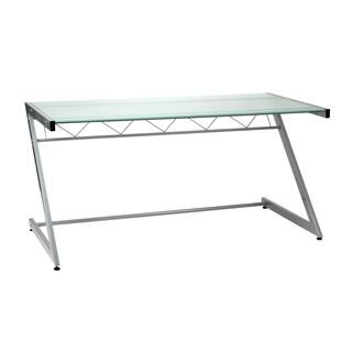 Aluminum/Frosted Glass Z Deluxe Large Desk