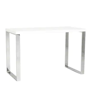 Dillon Desk - White Lacquer/Polished Stainless Steel
