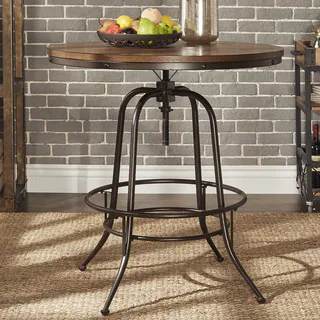 Berwick Iron Industrial Round 36 - 42-inch Adjustable Counter-height Table by iNSPIRE Q Classic