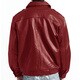 Tanners Avenue Men's Red Lambskin Leather Bomber Jacket