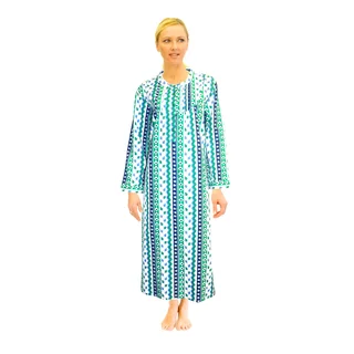 La Cera Women's Printed Flannel Nightgown