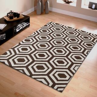 Superior Collection Hand Tufted Geometric Wool Rug (5' x 8')