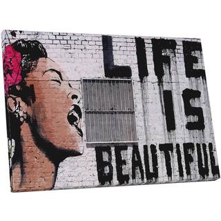 Bansky 'Life is Beautiful' Gallery Wrapped Canvas Wall Art