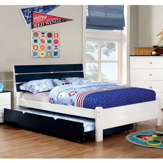 Furniture of America Piers Two-tone Blue/White Slatted Platform Bed