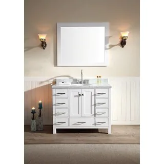 ARIEL Cambridge 43-inch Single-sink White Vanity Set