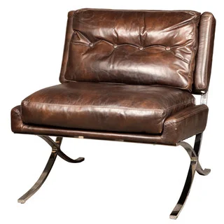 Capetown Antique Brown Leather Occasional Chair