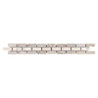 SomerTile 1.25x12-inch Tivoli Brick Noce Chiaro Travertine Border Trim Wall Tile (Pack of 12)
