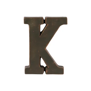 Dark Bronze Fiberstone Oil Rubbed Alphabet 'K' Tabletop Decor Letter