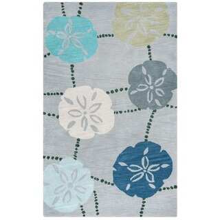 Rizzy Home Cabot Collection CA9464 Grey and Blue Area Rug (5'x 8')