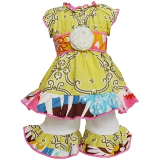AnnLoren Lattice Floral Dress and Shorts 18-inch Doll Clothing Set