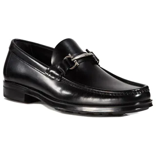 Salvatore Ferragamo Men's Morrice Black Leather Gancini Loafers