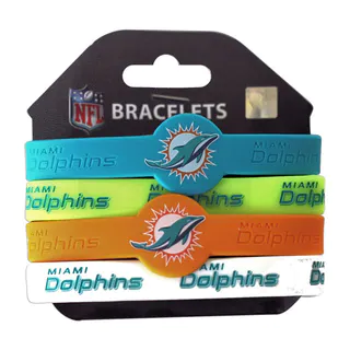 NFL Sports Team Logo Silicone Rubber Wrist Band Bracelet (Set of 4)