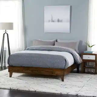 North American Pine Platform Mid-century Style Bed