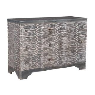 Harmony Waterfront Grey 6-drawer Chest with Silver Ring Pulls