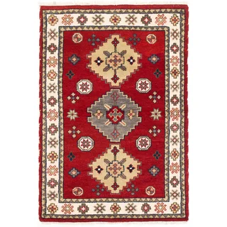 ecarpetgallery Royal Kazak Beige/ Red Wool Rug (4'0 x 5'11)