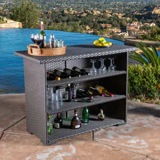 Outdoor Trinidad Wicker Bar by Christopher Knight Home