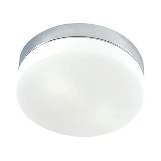Alico Disc LED 1 Light Flush mount In Chrome And White Opal Glass - Medium