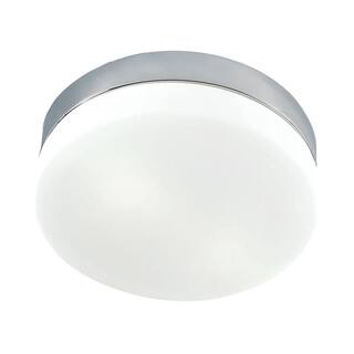 Alico Disc LED 1 Light Flush mount In Metallic Grey And White Opal Glass - Grande