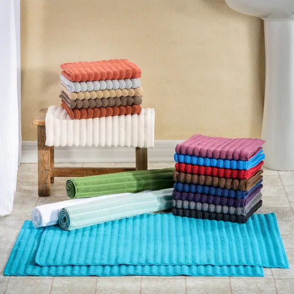 Miranda Haus Eco-Friendly Cotton Soft and Absorbent Bath Mat (set of 2)