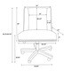 Linon Violet Office Chair - Aqua - Thumbnail 5