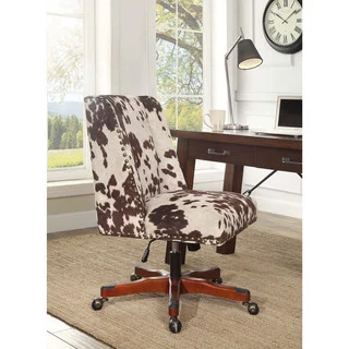 Linon Violet Office Chair - Brown Print