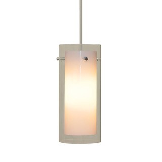 Alico Tubolaire 1-light Pendant in Chrome with Clear Outer Glass and White Opal Inner Glass