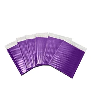Metallic Glamour Bubble Mailers Envelope Bags - 13.75 x 11 Purple 200-piece