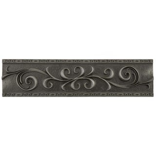 SomerTile 3x12-inch Courant Scroll Wrought Iron Resin Liner Trim Wall Tile (Pack of 5)