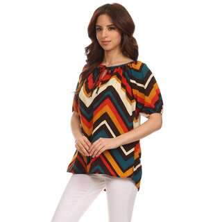 Moa Collection Women's Chevron Loose Fit Top