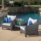 Antibes Outdoor 3-piece Wicker Bistro Set with Cushions by Christopher Knight Home