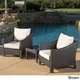 Antibes Outdoor 3-piece Wicker Bistro Set with Cushions by Christopher Knight Home