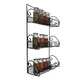 3 Tier Wall Mounted Spice Rack, Black - Thumbnail 3