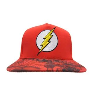 The Flash Red Baseball Cap with Printed Graphics Bill