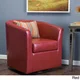 Daymian Faux Leather Swivel Club Chair by Christopher Knight Home
