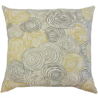 Blakesley Yellow Graphic Linen Down and Feather 18-inch Throw Pillow