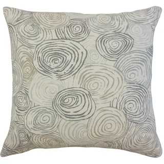 Blakesley Grey Graphic Linen Down and Feather 18-inch Throw Pillow