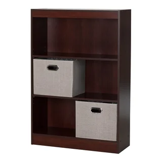South Shore Axess 3-Shelf Bookcase with 2 Fabric Storage Baskets