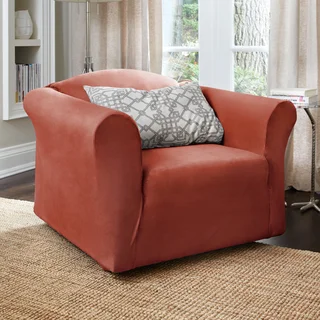 Harlow Stretch Suede 1-Piece Chair Slipcover