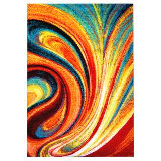 Home Dynamix Splash Collection Collection 211 Multi-Colored Swirls 7'10 X 10'2 Area Rug