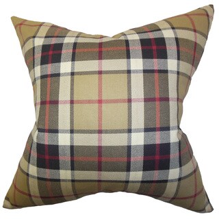 Obert Plaid Down and Feather-filled 18-inch Throw Pillow